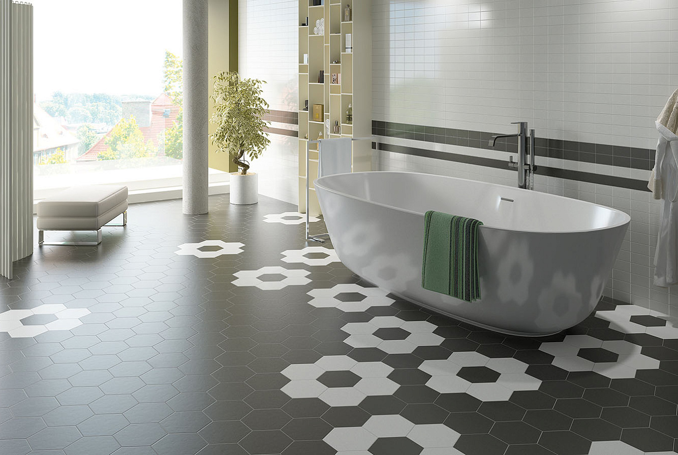 HEXATILE BIANCO / NEGRO